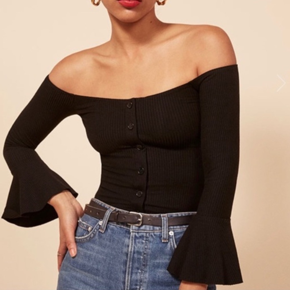 Reformation Knit Off Shoulder Top